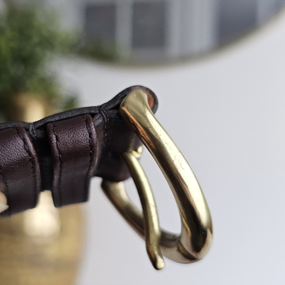 Coach Vintage Brown Leather Belt | Medium | Solid Brass Buckle | Handcrafted - Picture 14 of 16